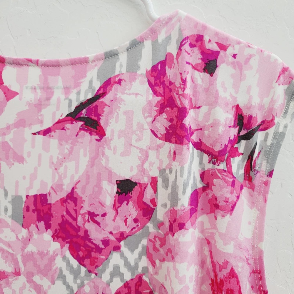 NWT Allison Daley Sleeveless Top Floral Pink Women's Size XL - Picture 3 of 9